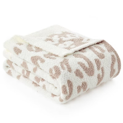 Snuggle Sac Leopard Throw Blanket Knitted Blanket Cozy Warm Blankets for Couch | Target