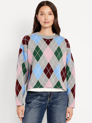 SoSoft Cropped Argyle Sweater | Old Navy (US)