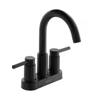 Dorind 4 in. Centerset 2-Handle High-Arc Bathroom Faucet in Matte Black | The Home Depot
