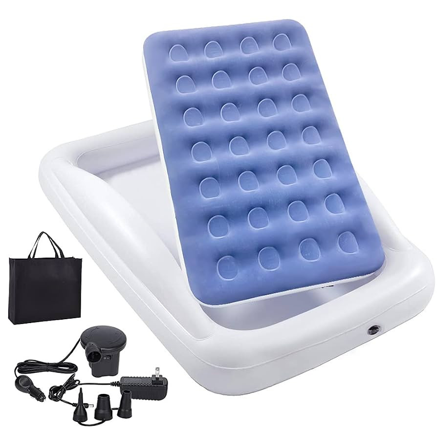 Fahuac Inflatable Kids Travel Bed Toddler Air Mattress Set,Portable Blow Up Mattress Sleeping Bed... | Amazon (US)