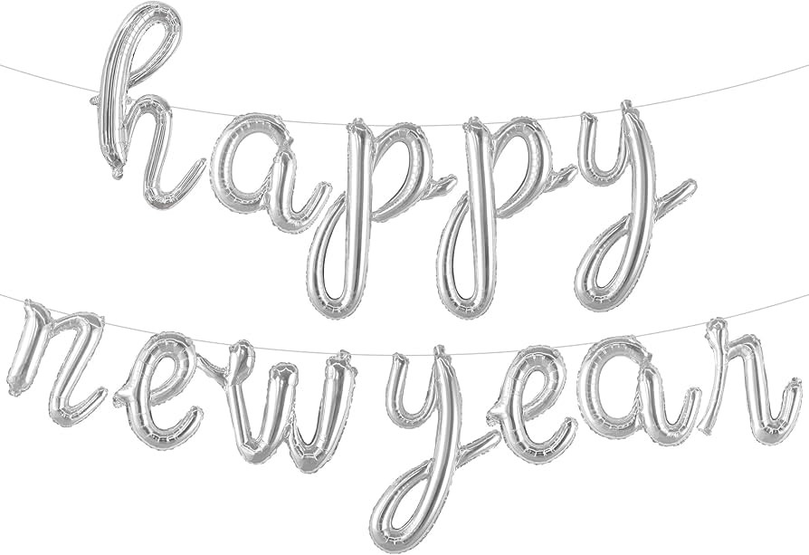 KatchOn, Silver Happy New Years Balloons - 16 Inch | Happy New Year Eve Balloons for Happy New Ye... | Amazon (US)