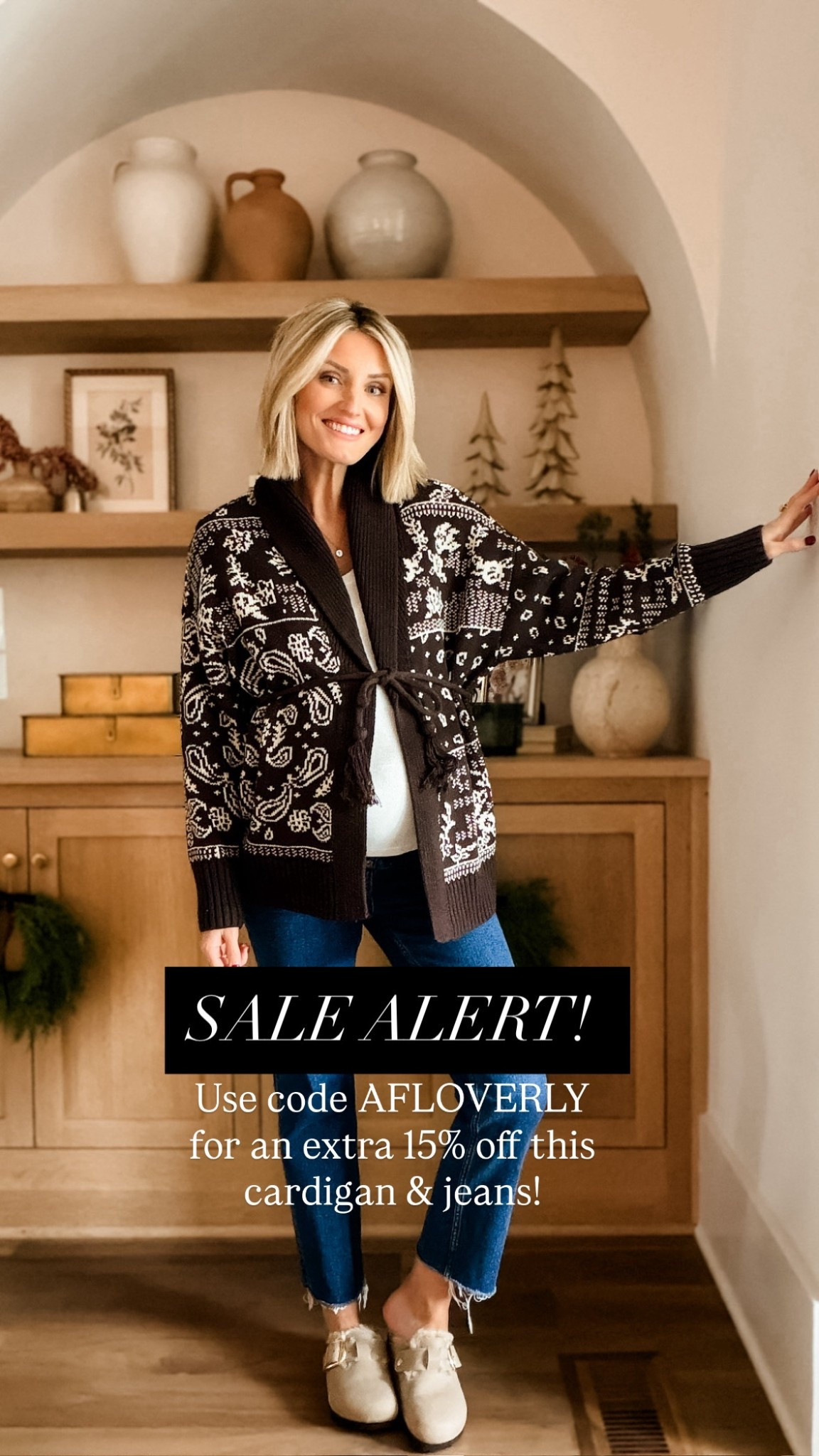 The perfect look for a weekend in the mountains! Love this brown patterned cardigan! It ties around the waist, or you can remove the tie! Wearing S in cardigan & 25 in the maternity jeans! Use AFLOVERLY for an extra 15% off!

Loverly Grey, Abercrombie sale, Black Friday sale, mountain weekend, brown cardigan, maternity jeans, straight jeans, fall outfit 

#LTKCyberWeek #LTKSaleAlert