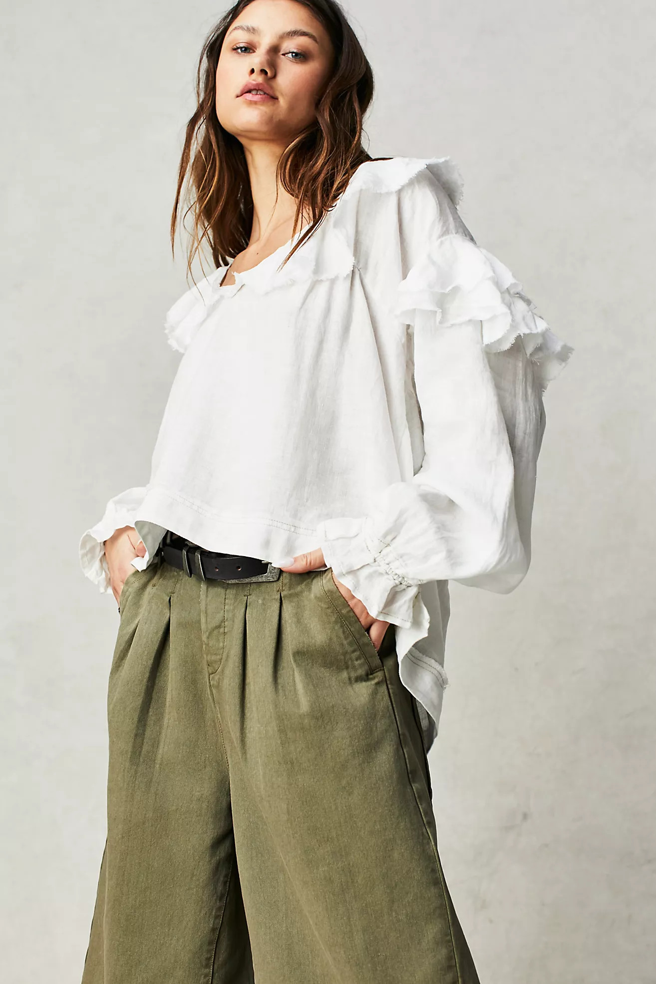 Ruffle Linen Top | Free People (Global - UK&FR Excluded)