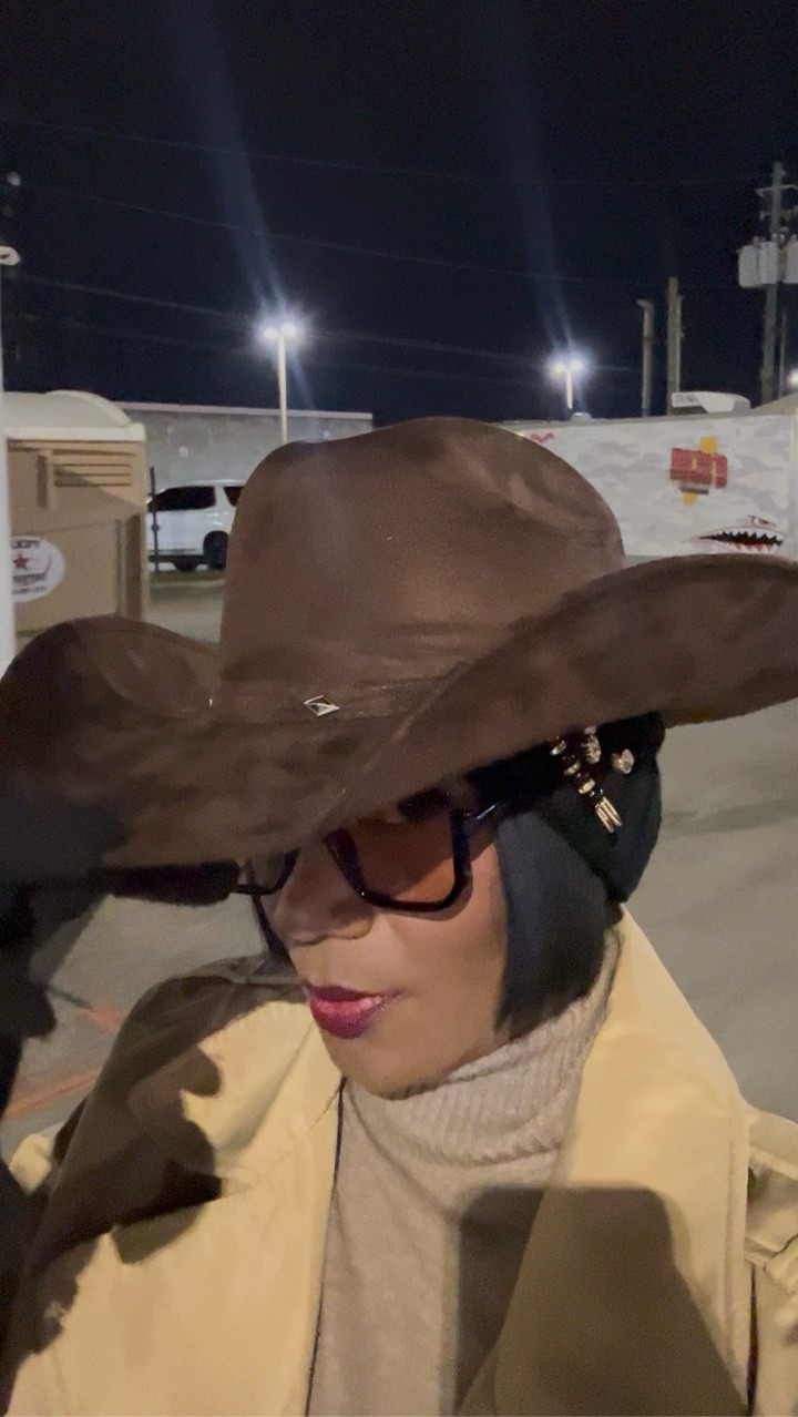 Hey Nieces,
Just a quick GRWM before going to a pre-rodeo cookoff last night host by the ‘Turbine Heat’ cookers! 

Auntie threw this look together quickly. I purchased a cute cowboy hat from a black owned vendor (I will tag them in a story). 

The event was nice and I can’t wait to stop by their tent at the Houston Livestock and Rodeo. 

#fashionover50 #auntietinaapproved #ltk #houstonrodeo #houston