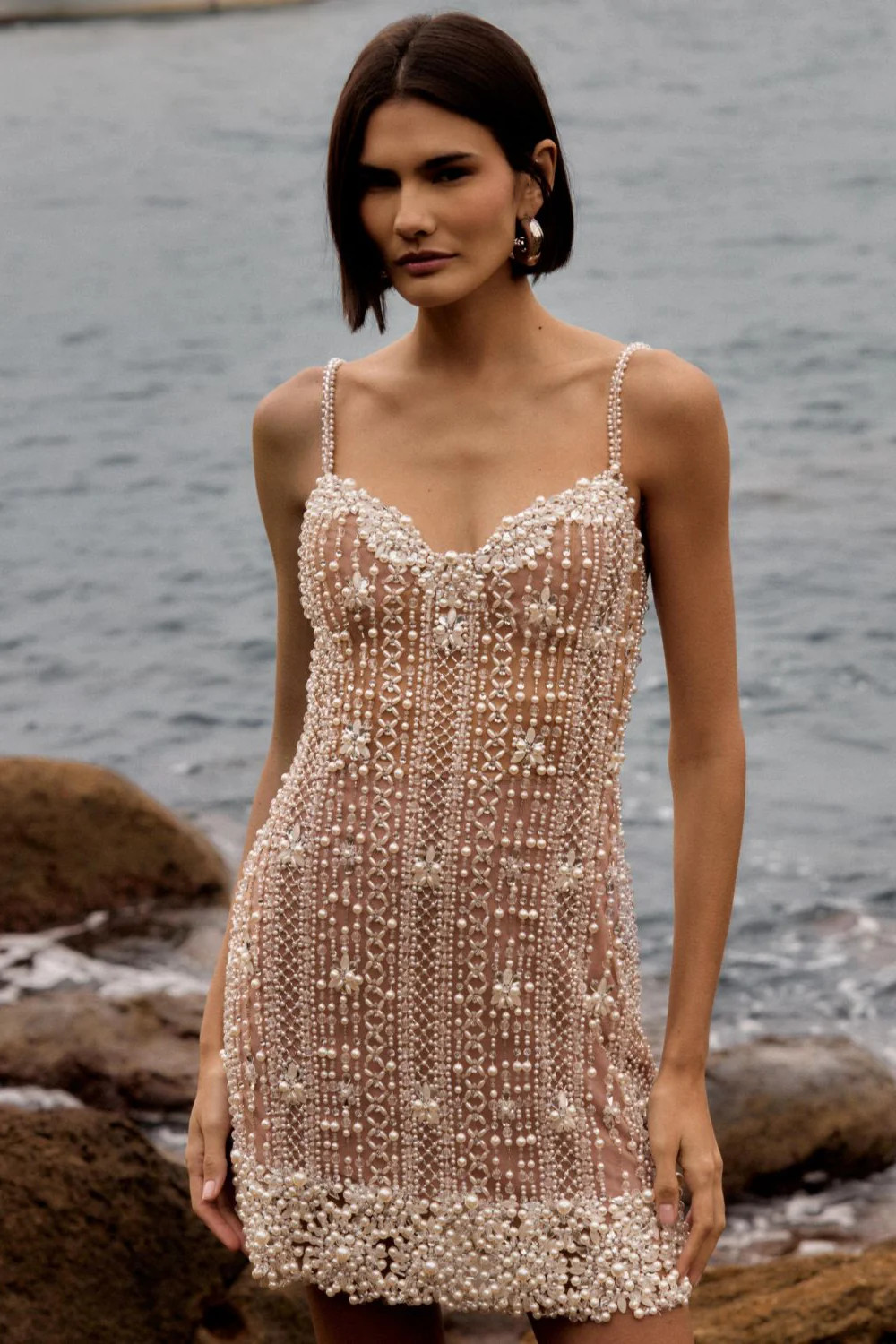Pearl-Beaded Cocktail Dress | PatBO