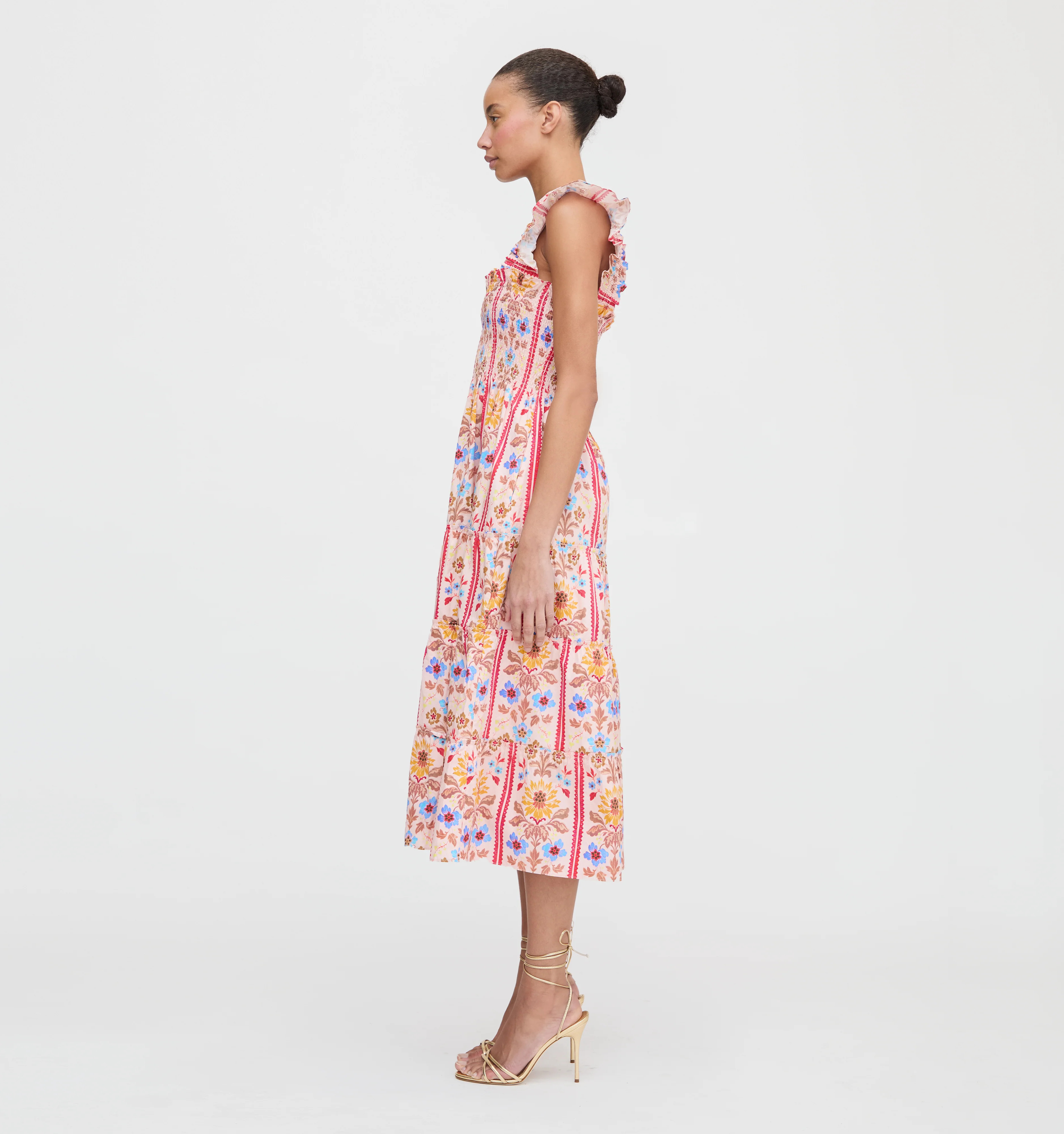 The Ellie Nap Dress - Pink Floral Block Stripe | Hill House Home US