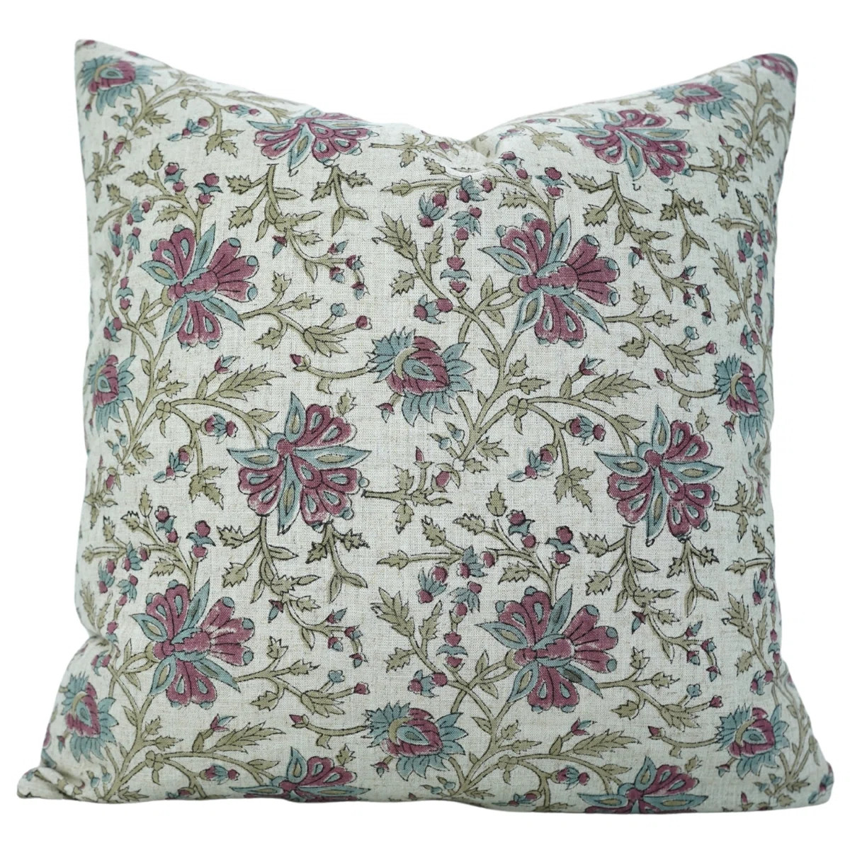 Fabdivine Floral Block Print Decorative Pillow Cover, Handblock Printed Cushion Cover , Neerabel, | Wayfair North America