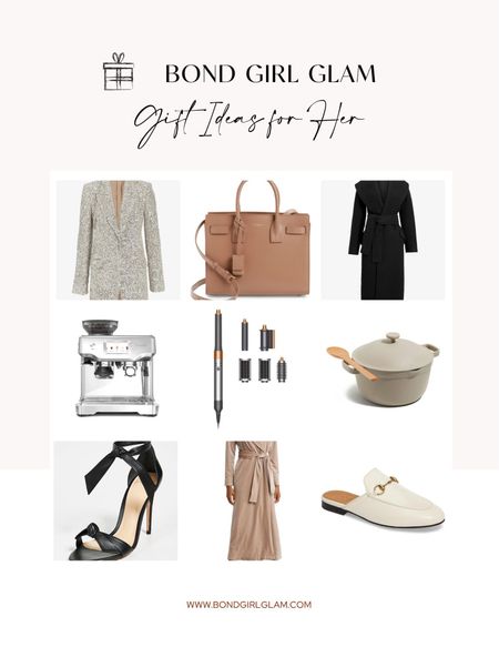 This year, I’m going for everything neutral. It was hard paring down to just 9 items on this gift guide. Nonetheless, I’ve selected the following gift ideas for her below based on personal experience and current trends.

1. Sequin Holiday Blazer // 2. Classy Everyday Bag // 3. Black Wool Wrap Coat // 4. Digital Espresso Machine // 5. Dyson AirWrap Multi-Styler Hair Tool Set for Long Hair // 6. Perfect Pot // 7. Classy Black Strap Heels // 8. Velvet Robe // 9. Gucci Princetown Shoes in White Leather

#LTKHoliday #LTKSeasonal #LTKGiftGuide