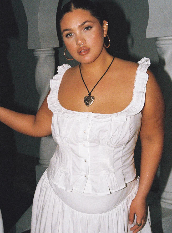 Isadoria Frill Top White Curve | Princess Polly US