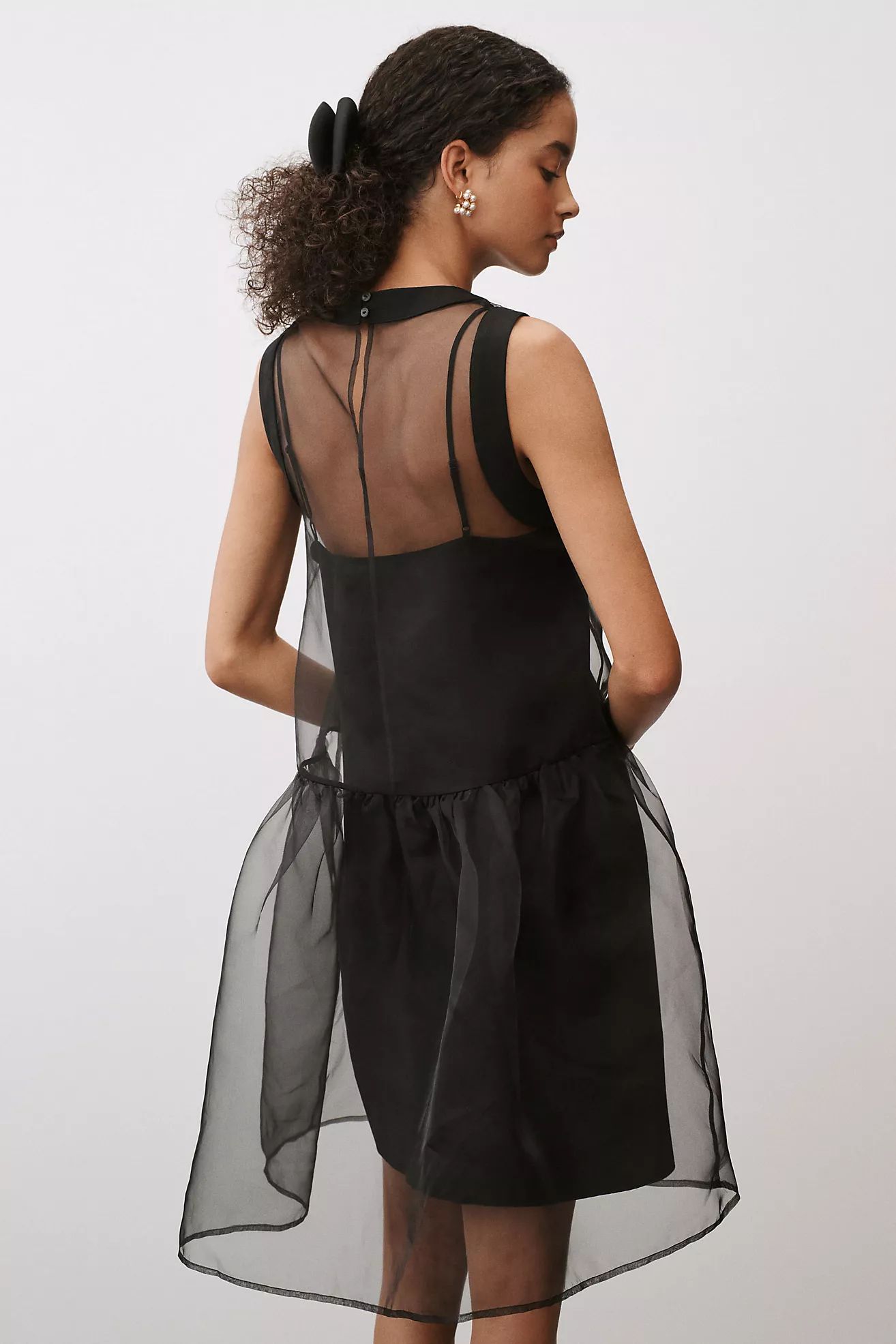 BHLDN Kendall Sleeveless High-Neck Organza Mini Dress | Anthropologie (US)