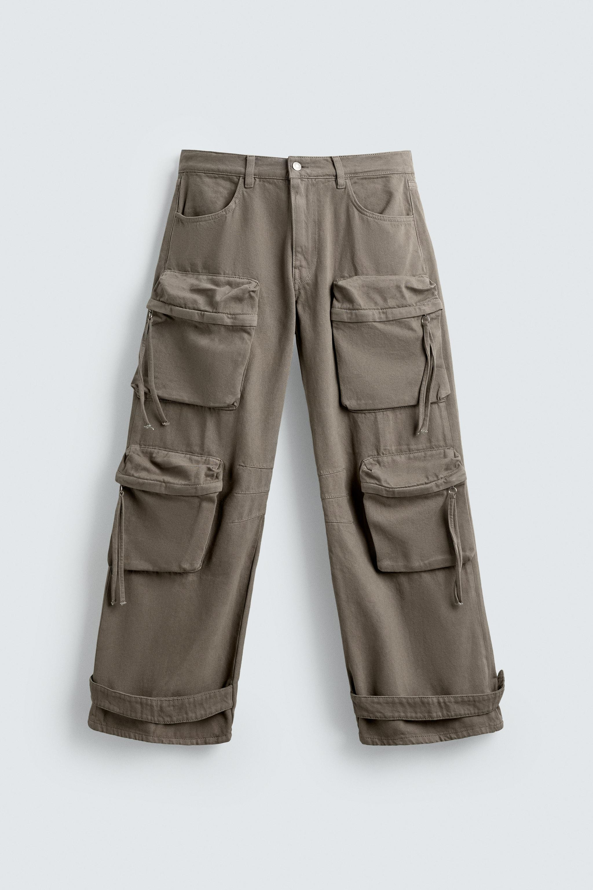 DENIM CARGO PANTS WITH POCKETS | Zara US