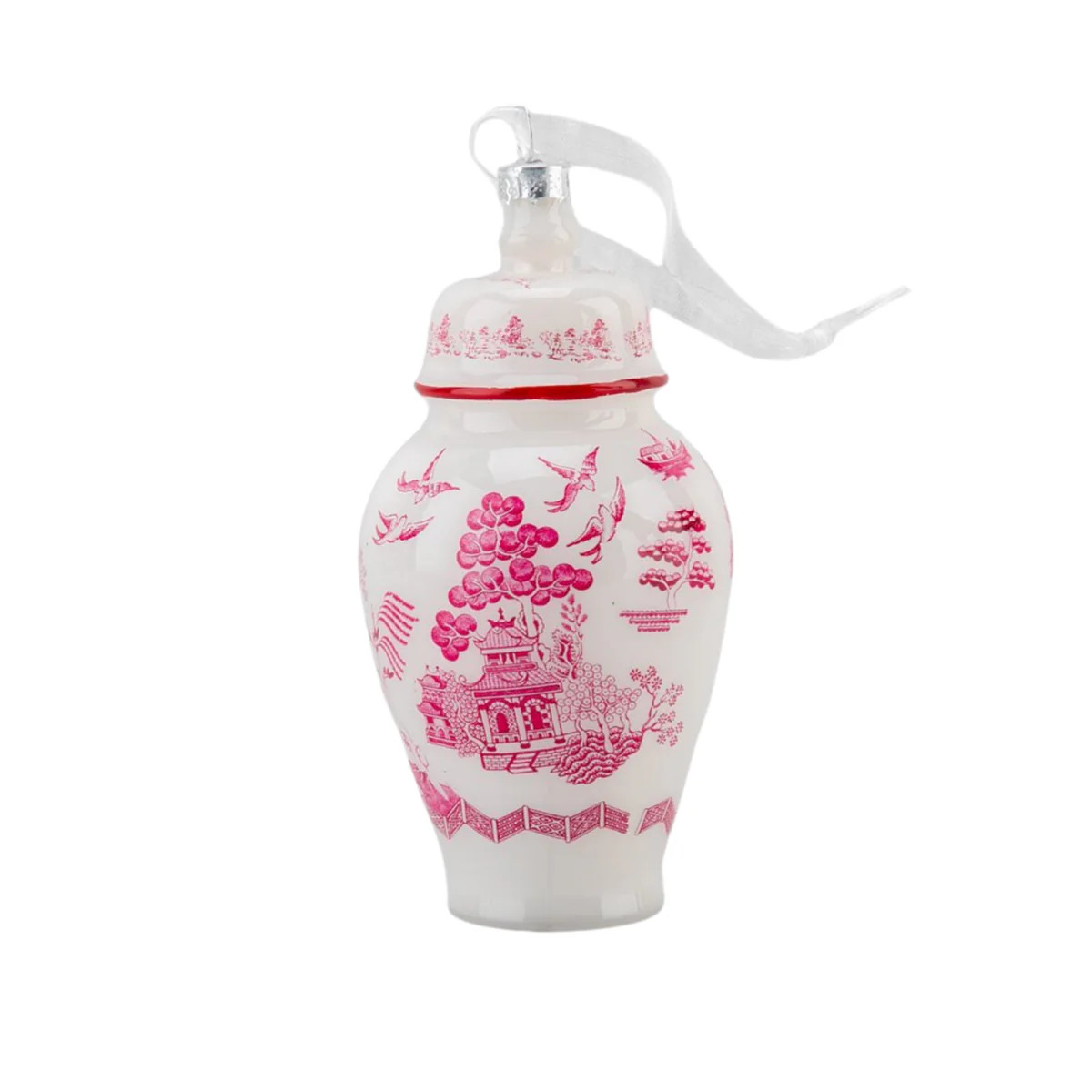 Pair of Pink Ginger Jar Glass Ornaments | The Well Appointed House, LLC