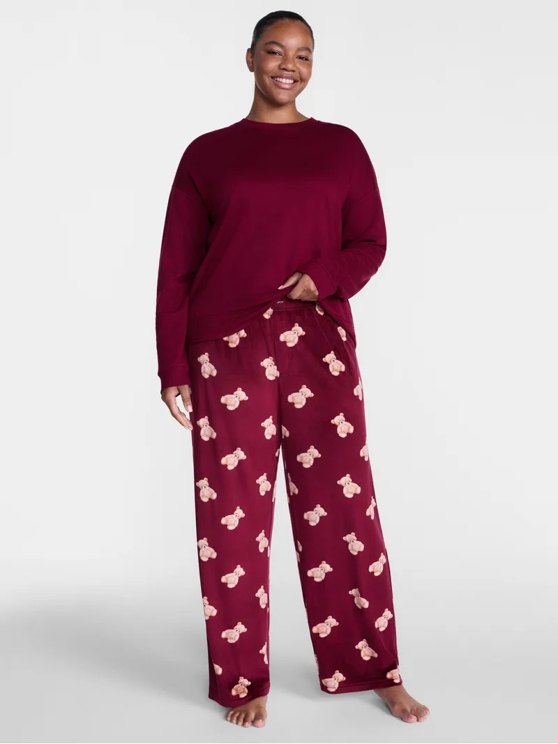 Joyspun Women's Velour Sleep Pants, Sizes XS-3X | Walmart (US)