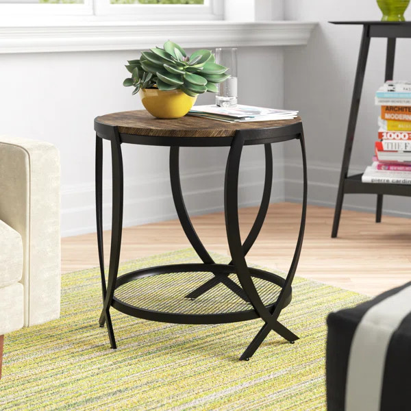 Aumiller 23'' Tall Cross Legs End Table | Wayfair North America