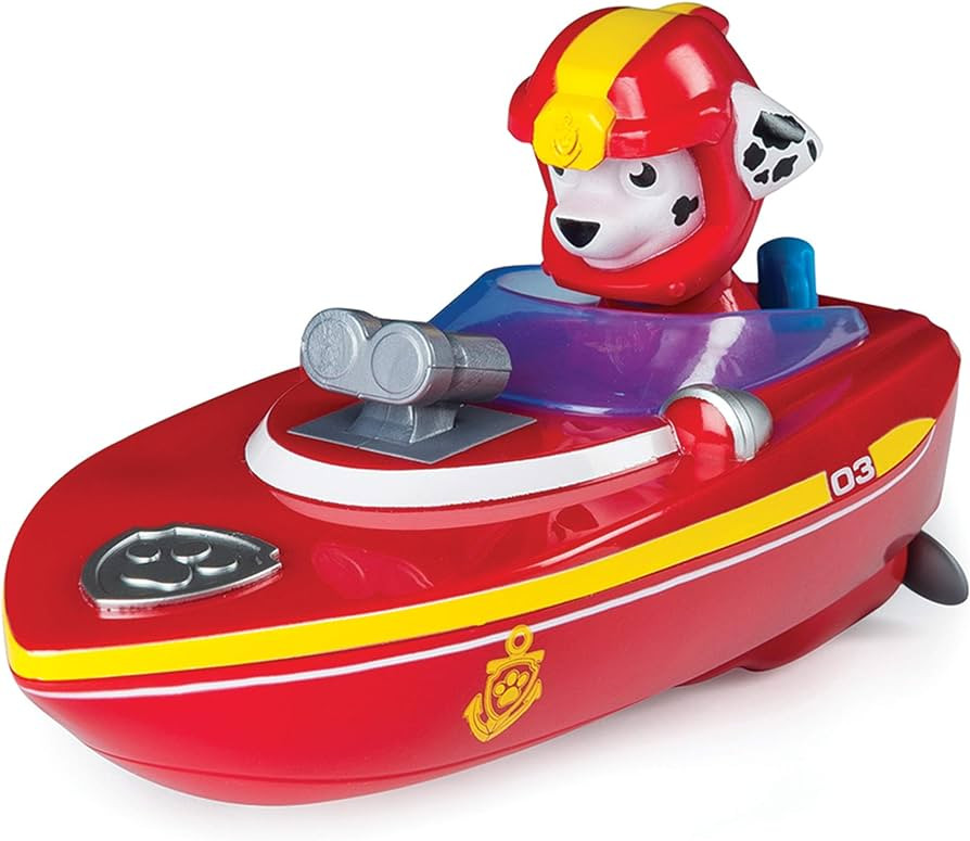 Paw Patrol Bath Toy for Boys & Girls - Marshall Toy Rescue Boat - Wind-Up Pool & Water Toy for Ba... | Amazon (US)