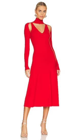 Varenna Cut Out Knit Midi Dress in Red | Revolve Clothing (Global)