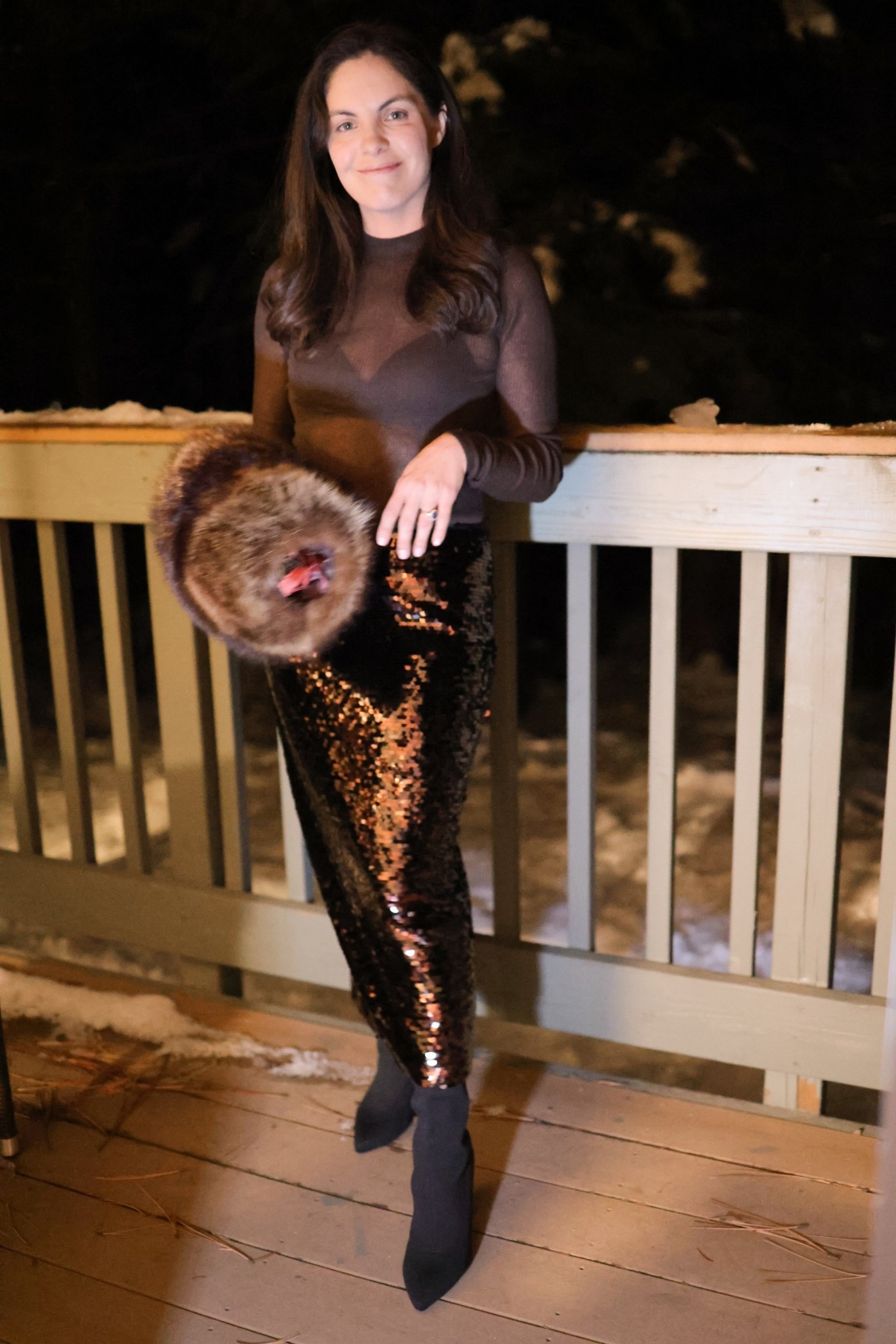 Après after dark 🐻 


Monochromatic fit | fur muff | winter style | brown monochrome look | brown sequin skirt | cold weather date night | sheer knit sweater 

#LTKTravel #LTKootd #LTKSeasonal