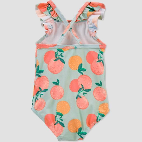 Baby Girls' Oranges Print Flutter Sleeve One Piece Swimsuit - Just One You® made by carter's Sag... | Target