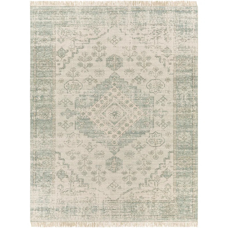 Tucson Handmade Sage/Dark Green/Light Olive/White Rug | Wayfair North America