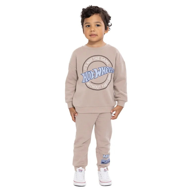 Hot Wheels Toddler Boys' Graphic Sweatshirt and Jogger Pants Set, 2 Piece, Sizes 12M-5T | Walmart (US)