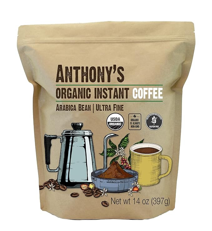 Anthony's Organic Instant Coffee,14oz, Ultra Fine Microground, Gluten Free, Arabica, Non GMO | Amazon (US)