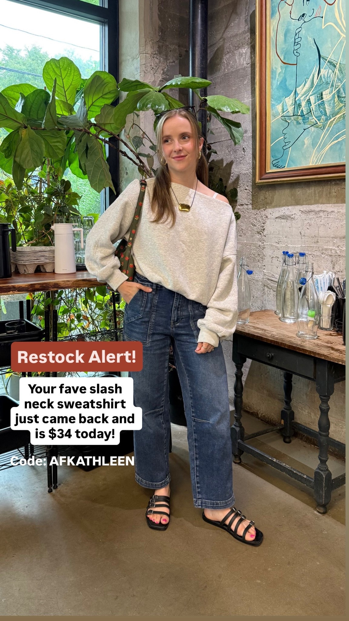 $34 coziest slash neck sweatshirt 
Wearing xs
Use code AFKATHLEEN 



#LTKFindsUnder50 #LTKTravel #LTKPetite