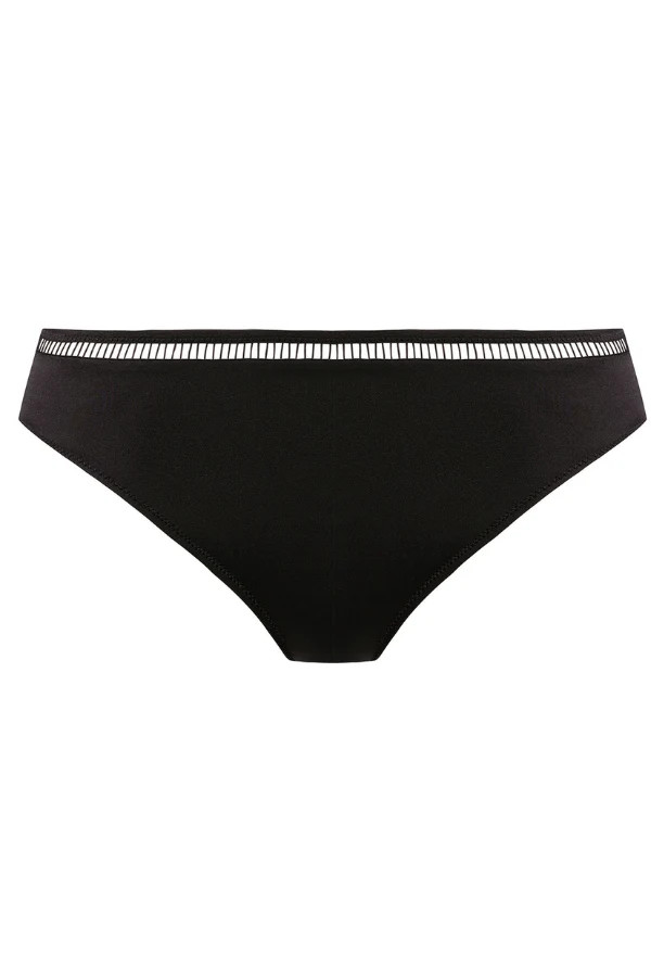 East Hampton Mid Rise Bikini Brief - Black | Chérie Amour