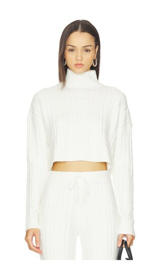 Wells Cable Knit Sweater in Blanc White | Revolve Clothing (Global)