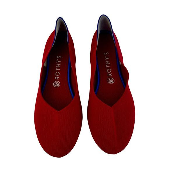 Rothy's The Flat Rounded Toe Fabric Ballet Flats Red US 10.5 | Poshmark
