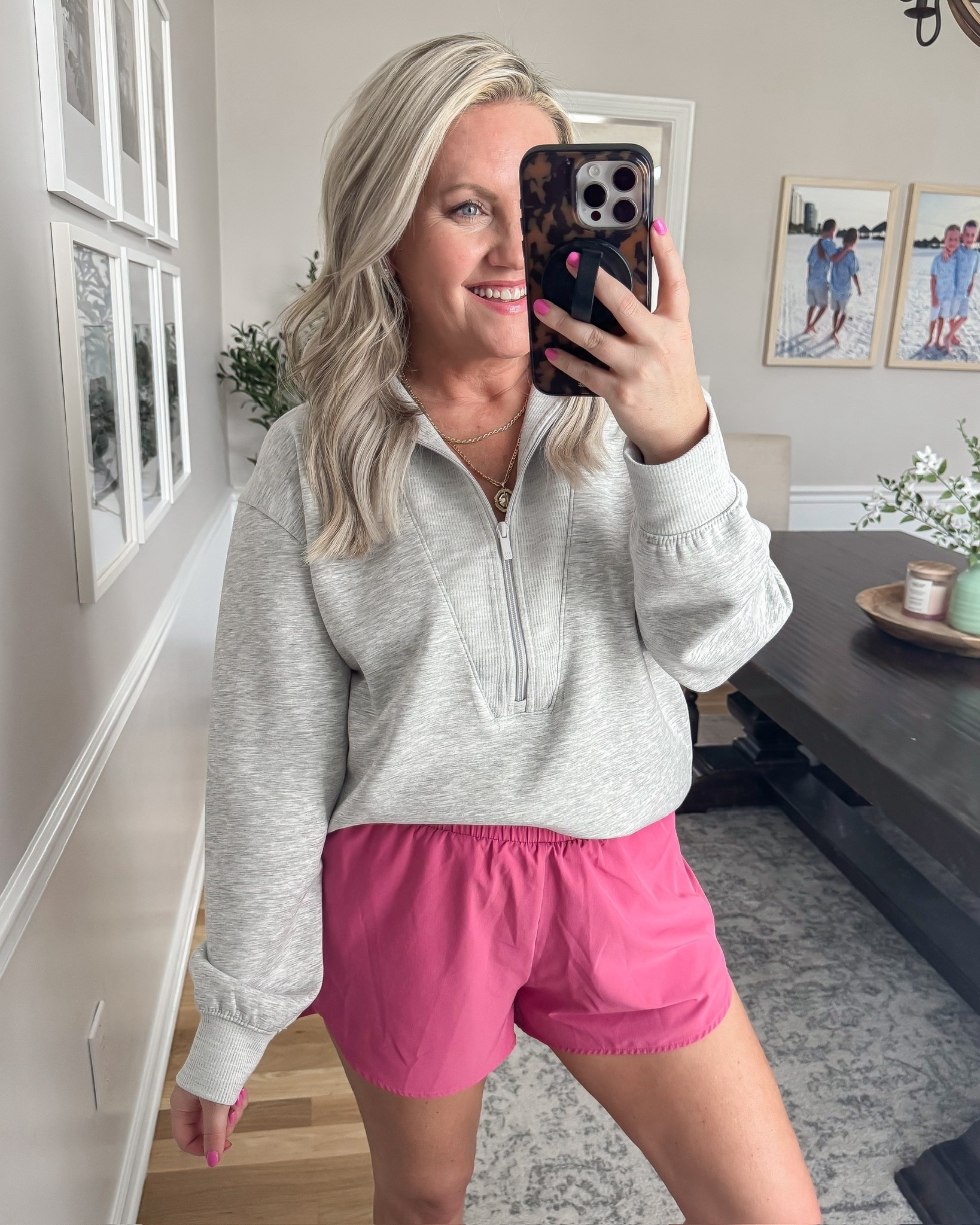 This pink athletic shorts and grey quarter zip combo is such a cute and sporty spring outfit. It is comfortable, easy to throw on, and perfect for walks, errands, or everyday casual wear while still looking put together
.
Wearing size small.

pink athletic shorts outfit grey quarter zip outfit athleisure outfit casual spring outfit sporty chic outfit everyday style comfy outfit travel outfit ideas womens spring fashion lovelylifestyling

#LTKSeasonal #LTKOver40 #LTKActive