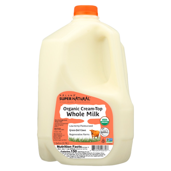 Kalona SuperNatural Organic, Whole Milk, Grass-fed Cows | Instacart