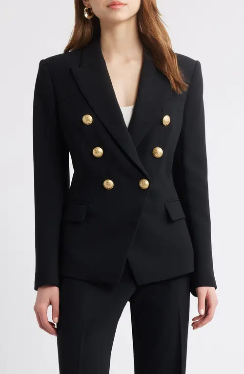 KOBI HALPERIN Jaxy Double Breasted Blazer in Black at Nordstrom, Size Medium | Nordstrom