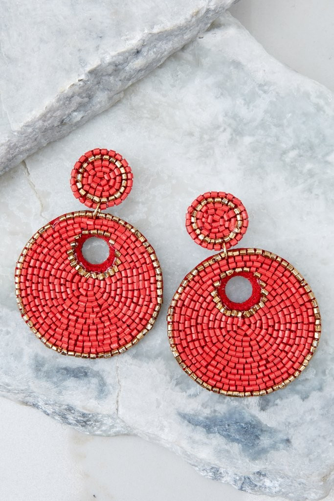 Simply Find It Red Statement Earrings | Red Dress 