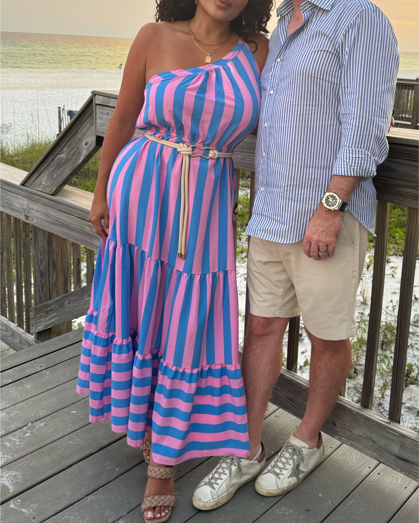 I wore this dress with a sailor style belt because we were eating by the beach. But I’ve worn this with a gold clasp leather belt and wore it to church. Super comfy, the colors are bright and complimentary, easy to slip on and off. 

#LTKBeauty #LTKOver40 #LTKFindsUnder50