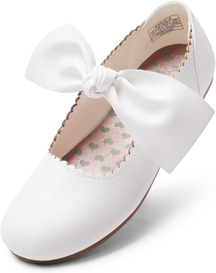 Dream Pairs Girls Ballerina Flats Mary Jane Front Bow Dress Shoes | Amazon (US)