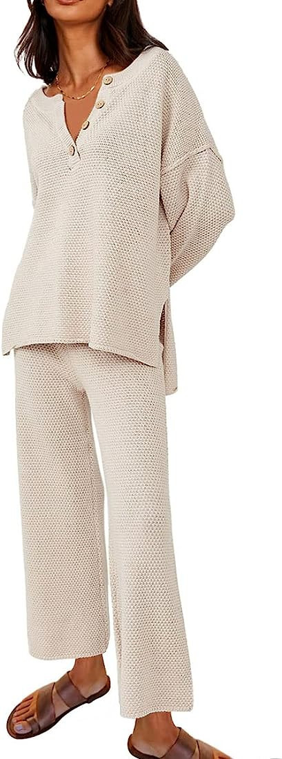 LILLUSORY Women's 2 Piece Trendy Outfits Oversized Slouchy Matching Lounge Sets Cozy Knit Loungew... | Amazon (US)