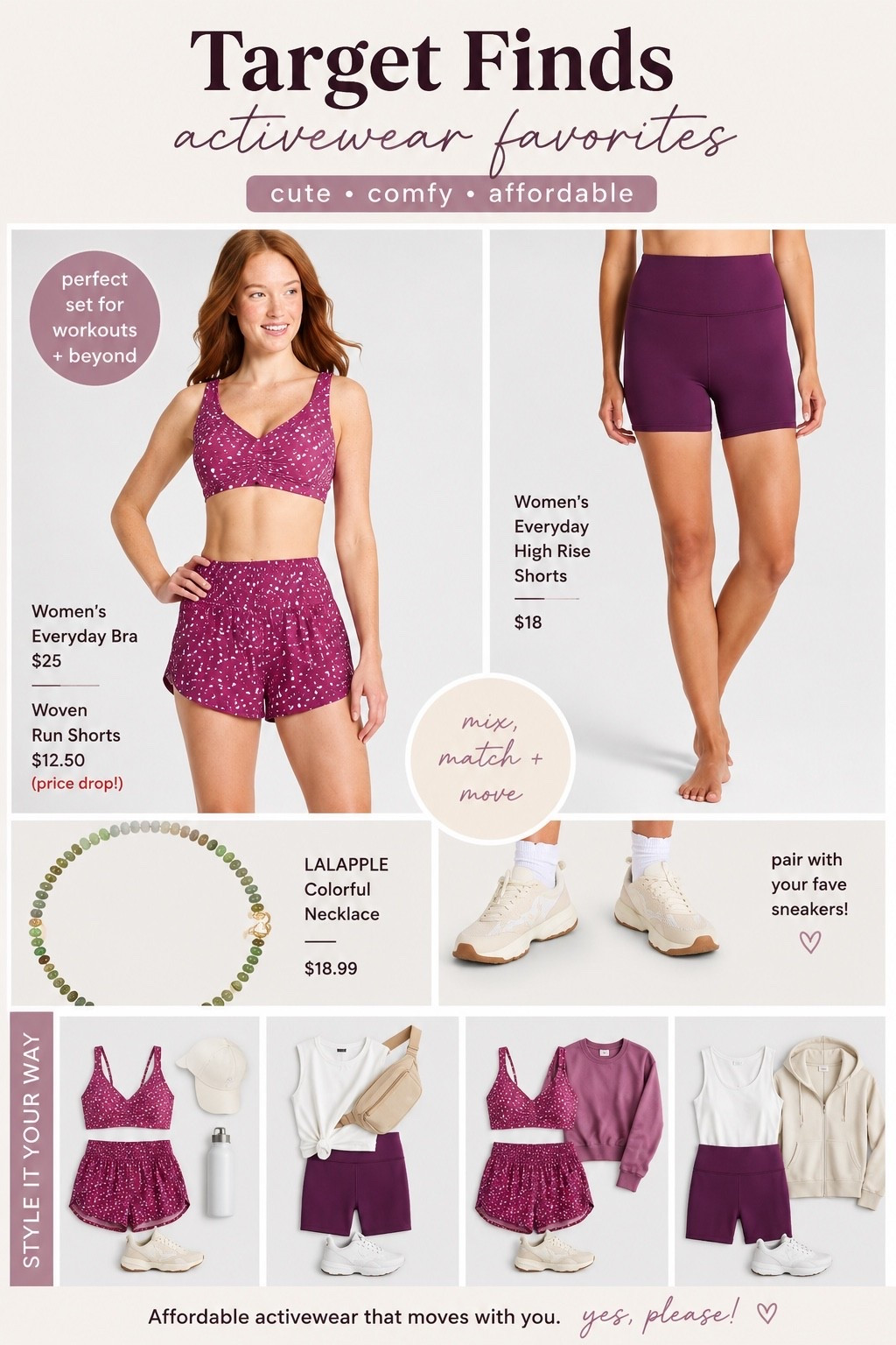 Target activewear is SO good right now 💜🎯 These new workout finds are giving expensive activewear vibes without the price tag! From the cutest matching sets to running shorts, biker shorts + easy layers, these pieces are perfect for Pilates, walking, gym days, school drop-off or running errands.

✨ Target activewear
✨ Matching workout sets
✨ Affordable Pilates outfits
✨ Running + walking essentials
✨ Athleisure you can wear beyond the gym

That printed set?! Immediately added to cart. 😍 Everything is linked in my LTK!

#LTKActive #LTKFindsUnder50 #LTKStyleTip #TargetStyle #TargetFinds #TargetFashion #TargetActivewear #TargetNewArrivals #AffordableActivewear #WorkoutSets #PilatesOutfit #PilatesStyle #AthleisureStyle #WorkoutClothes #GymOutfit #WalkingOutfit #RunningShorts #MatchingSet #MomStyle #AffordableFashion

#LTKfitnessgoals #LTKSaleAlert #LTKActive