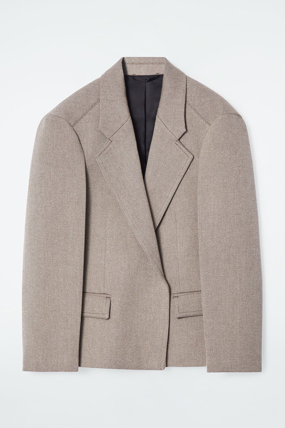 OVERSIZED EXAGGERATED-SHOULDER BLAZER - BROWN - COS | COS UK