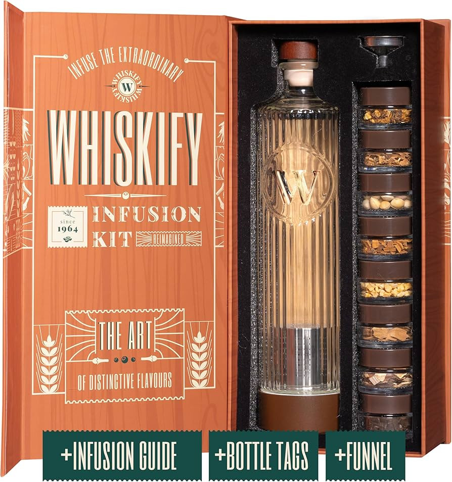 DIY Whiskey Gifts for Men - Infusion Kit & Whiskey Decanter Set with Botanicals - Bourbon Gifts f... | Amazon (US)