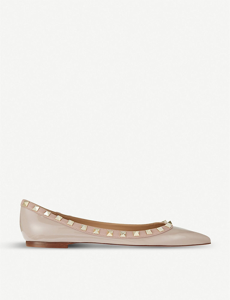 Rockstud patent-leather flats | Selfridges