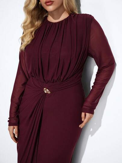 Maija Plus Size Women's Dress, Modern Urban Style,Mother's Day  Four-Way Stretch Fabric, ... | SHEIN