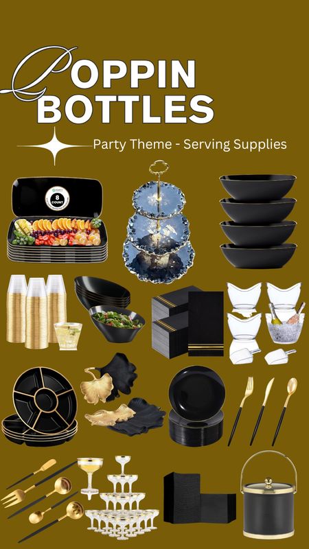 Gold and black party supplies _ gold and black serving supplies _ modern baby shower supplies 

#LTKbaby #LTKhome #LTKparties