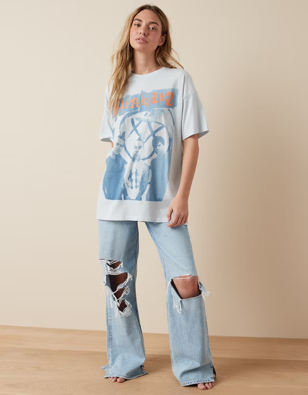 AE Oversized Blink-182 Graphic T-Shirt | American Eagle Outfitters (US & CA)