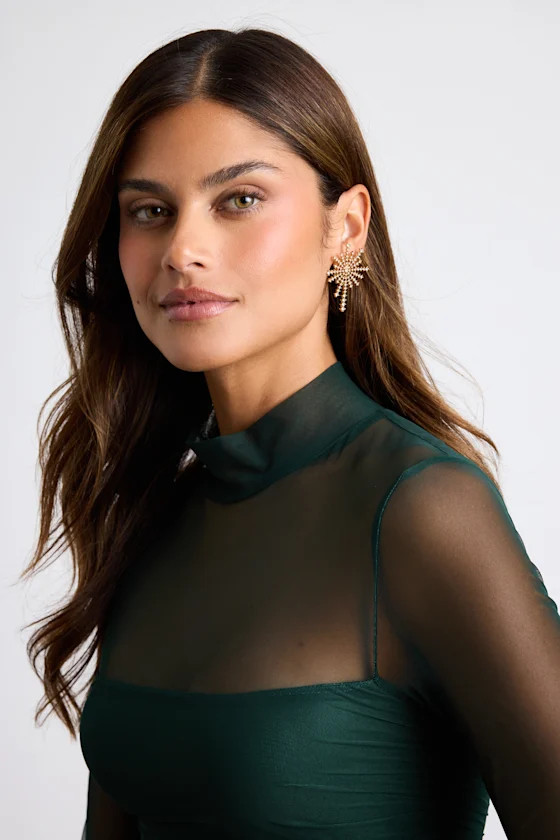 Aylin Gold Rhinestone Starburst Statement Earrings | Lulus