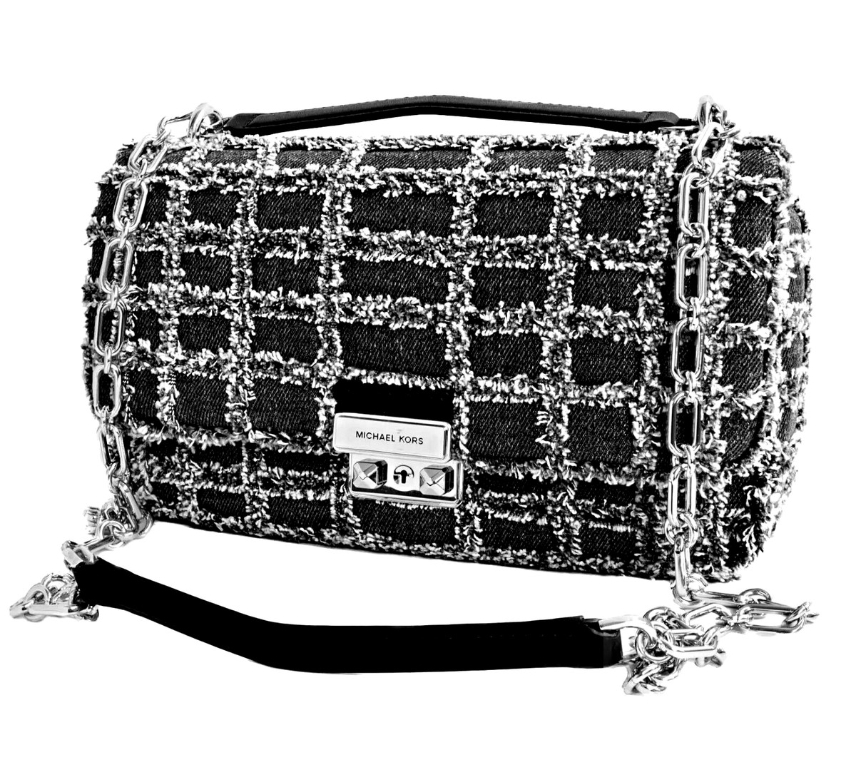 Michael Kors Bag Purse Tribeca LG Chain Shoulder Frayed Jeans New | eBay US