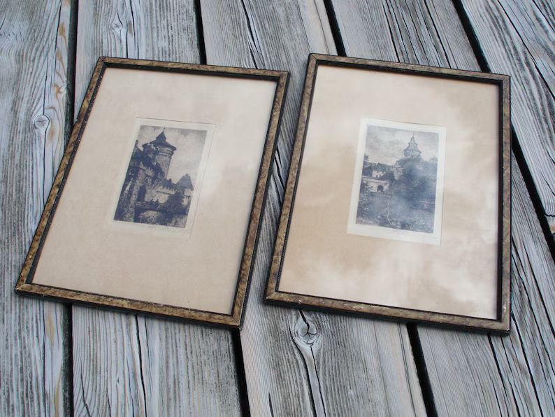 2pcs. Vintage Picture Frame With Hand Painted Pictures Photo Frames-old Photo Frame-antique Frame... | Etsy (US)