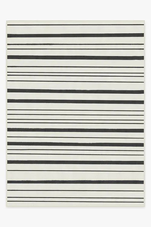 Hudson Stripe Black Rug | Ruggable