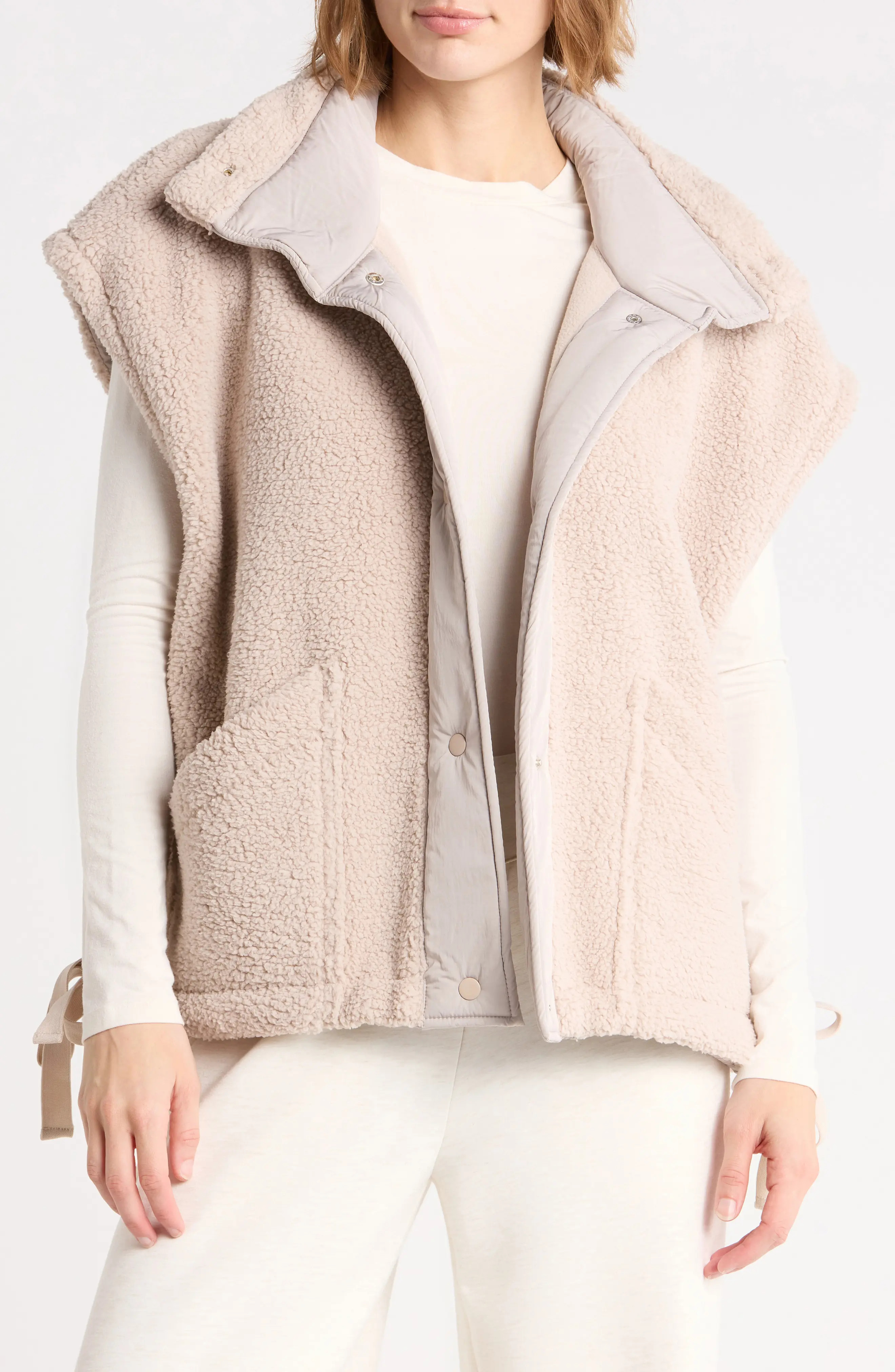 YOGALICIOUS High Pile Fleece Vest in Nacreous Clouds at Nordstrom Rack, Size X-Small | Nordstrom Rack