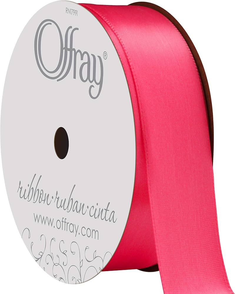 Amazon.com: Berwick 808076 7/8" Wide Single Face Satin Ribbon, Shocking Pink, 6 Yds | Amazon (US)
