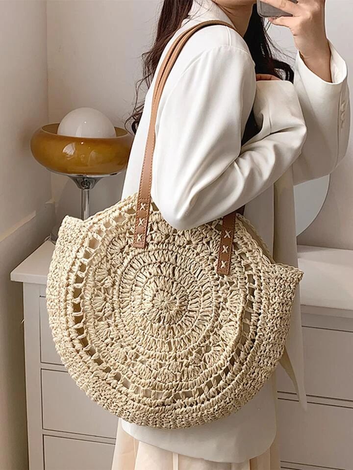 Hollow Out Design Straw Bag,Perfect For Summer Beach Travel Vacation | SHEIN